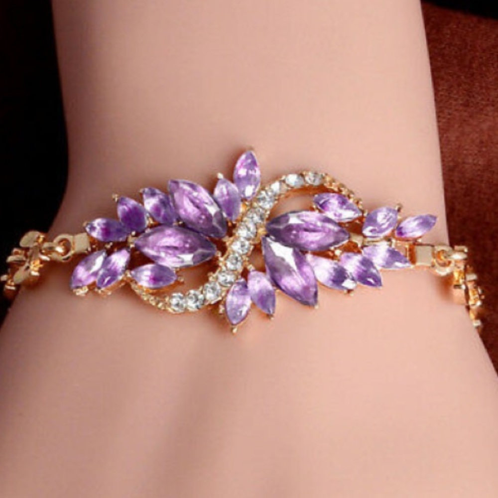 ❤️gorgeous Austrian light purple flower rhinestone